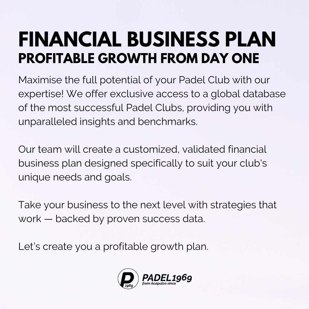 Financial Business Plan by PADEL1969 - profitable growth from day one